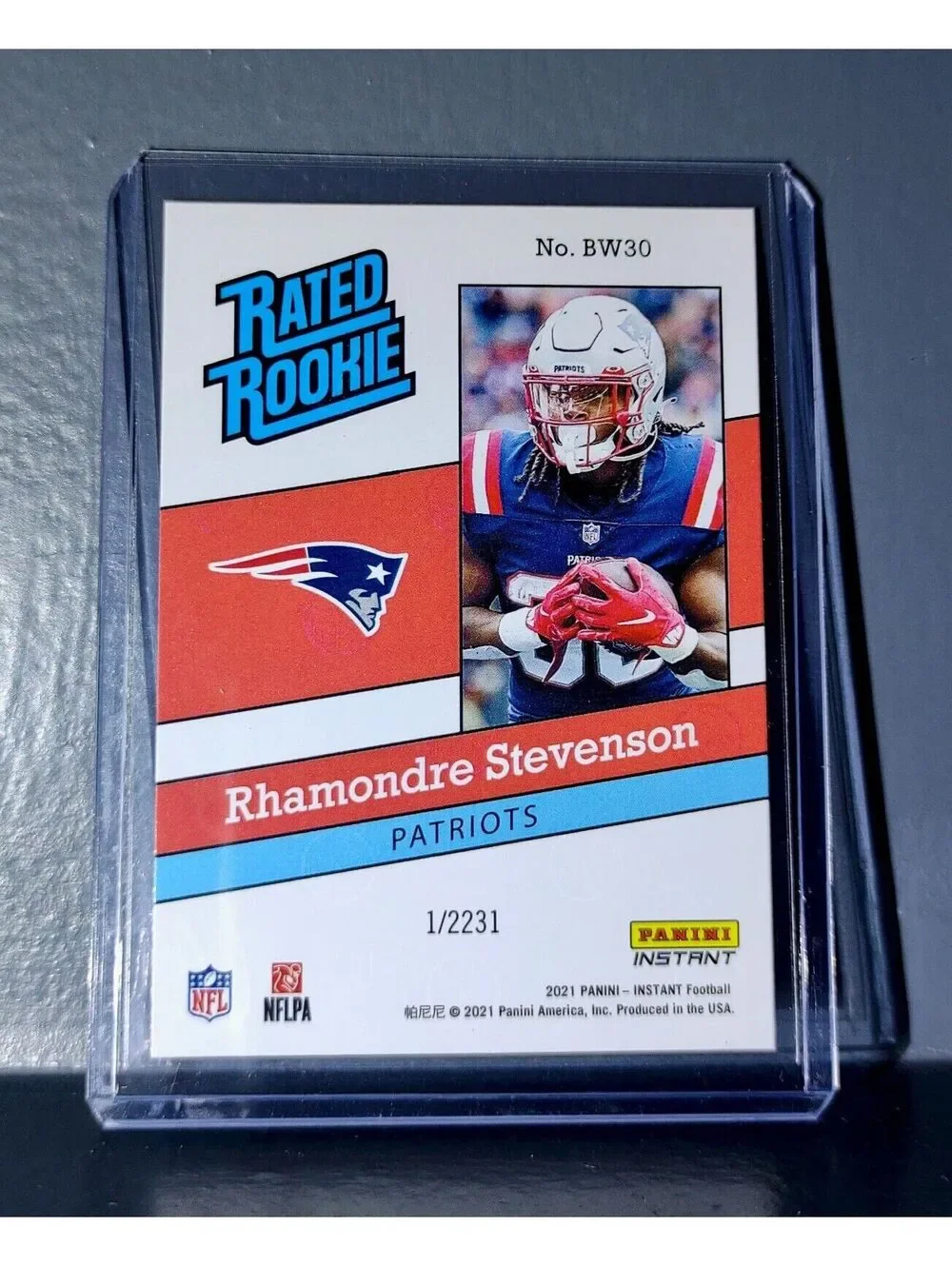 Rhamondre Stevenson 2021 Panini NFL Rated Rookie Retro #30 Rookie Card 1/2231